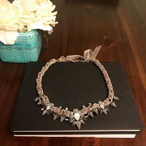 Banana Republic Chain and Velvet Gemstone Necklace